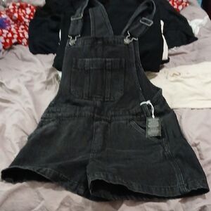 Black Denim Overalls